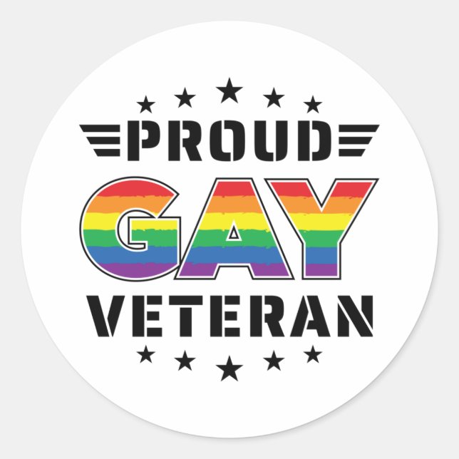 Adesivo Redondo Orgulho do Orgulho Gay Veterano Mês do Veterano (Frente)