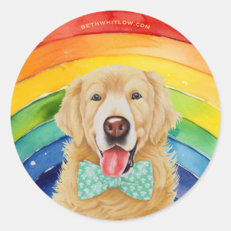 Adesivo Redondo Orgulho do ouro Retriever