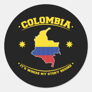 Adesivo Redondo Orgulho do Patrimônio da Bandeira Colombiana