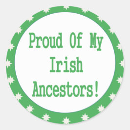 Adesivo Redondo Orgulho Dos Meus Ancestrais Irlandeses