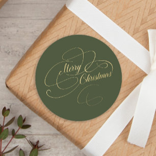Adesivo Redondo Orgulho elegante de ouro Feliz Natal