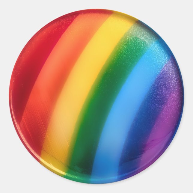 ADESIVO REDONDO ORGULHO GAY —ARCO-ÍRIS (Frente)