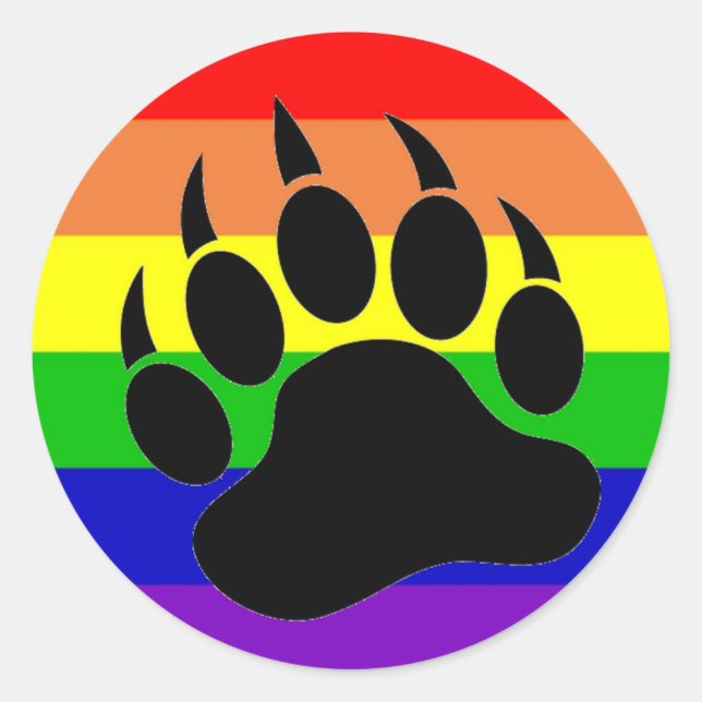 Adesivo Redondo Orgulho gay Bear Paw (Frente)