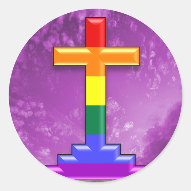 Adesivo Redondo Orgulho gay Cross (Frente)
