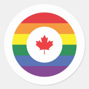 Adesivo Redondo Orgulho gay do Canadá