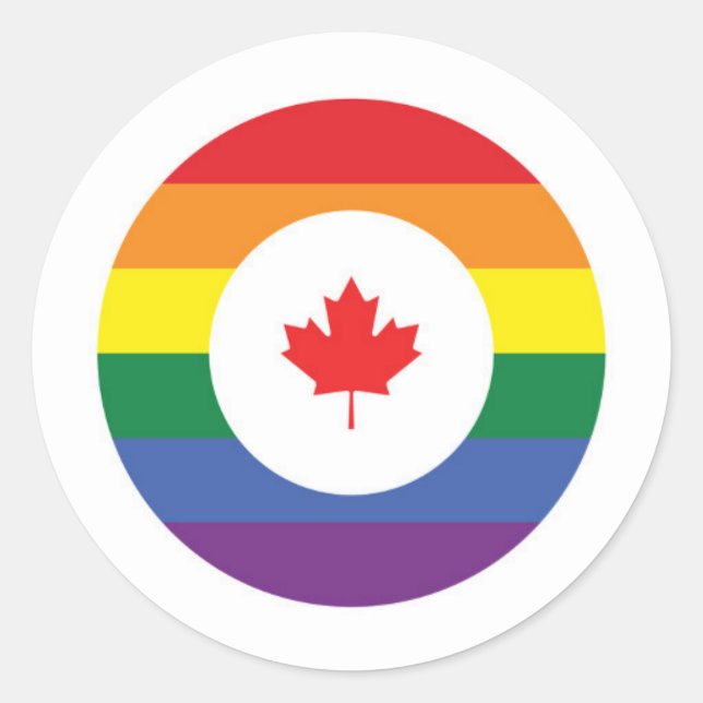 Adesivo Redondo Orgulho gay do Canadá (Frente)