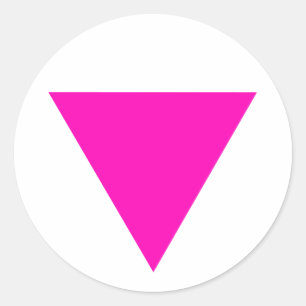 ADESIVO REDONDO "ORGULHO GAY DO TRIÂNGULO COR-DE-ROSA"
