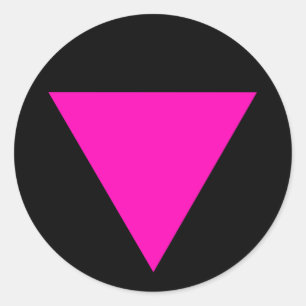 ADESIVO REDONDO "ORGULHO GAY DO TRIÂNGULO COR-DE-ROSA"
