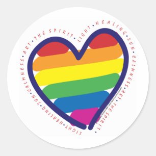 Adesivo Redondo Orgulho gay Espírito Coração