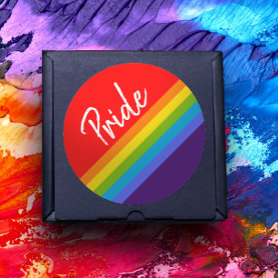Adesivo Redondo Orgulho gay LGBT personalizável e brilhante