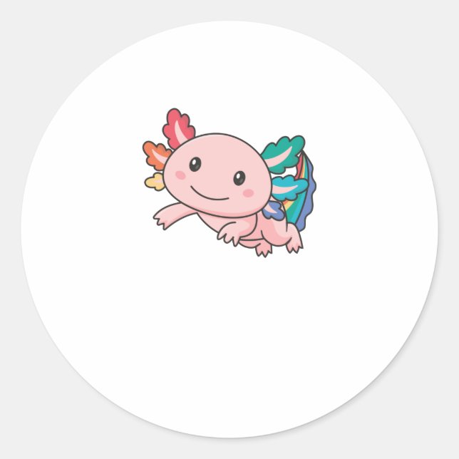Adesivo Redondo Orgulho gay Lgbtq Axolotl (Frente)