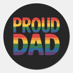 Adesivo Redondo Orgulho gay LGBTQ da Família de Pais Ortoada Arco-