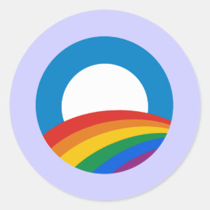 Adesivo Redondo Orgulho gay Obama