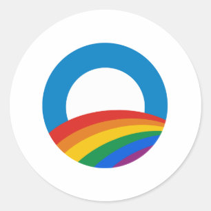 Adesivo Redondo Orgulho gay Obama