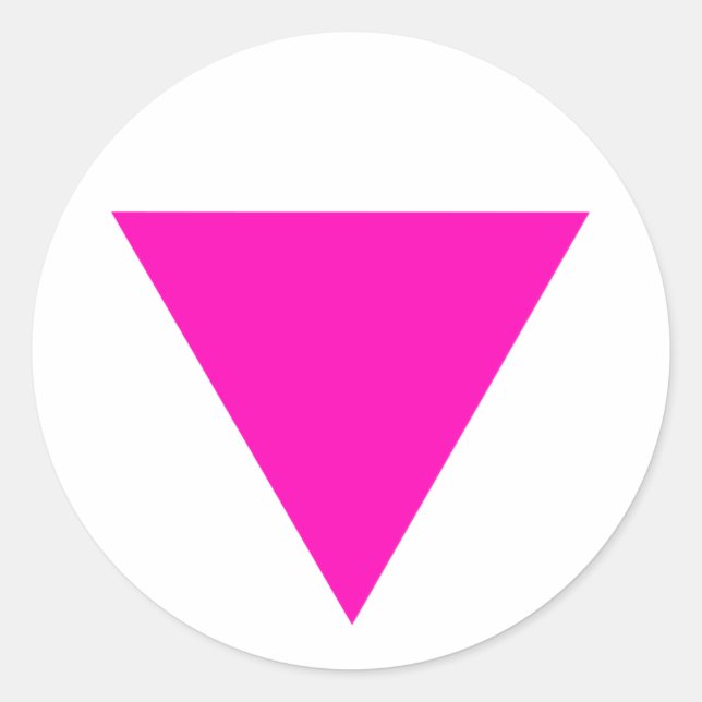 Adesivo Redondo orgulho gay "PINK TRIANGLE" (Frente)