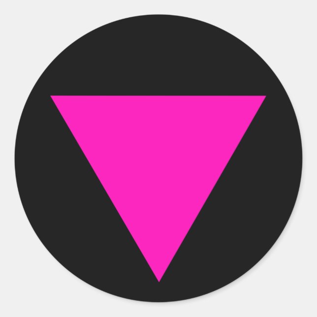 Adesivo Redondo orgulho gay "PINK TRIANGLE" (Frente)
