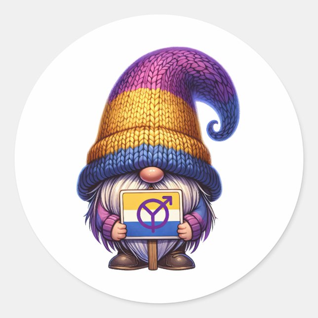 Adesivo Redondo Orgulho Gnomo (Frente)