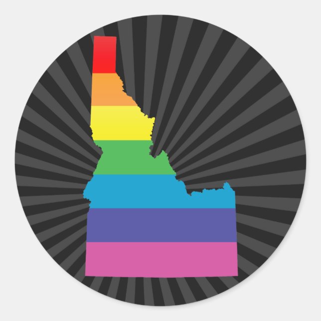 Adesivo Redondo orgulho idaho. (Frente)