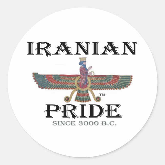 Adesivo Redondo Orgulho Iraniano (Frente)