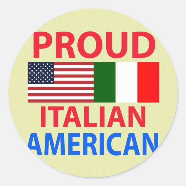 Adesivo Redondo Orgulho italiano americano (Frente)