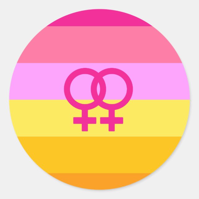 Adesivo Redondo Orgulho Lesbiano Dawn WLW (Frente)