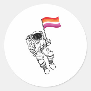 Adesivo Redondo Orgulho Lésbico da Mulher-Lua