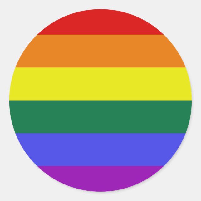 Adesivo Redondo orgulho LGBT Arco-íris (Frente)