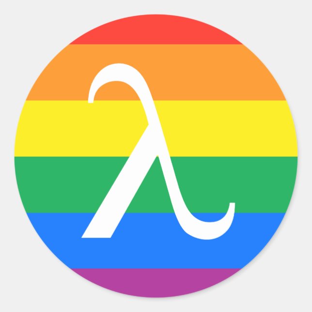 Adesivo Redondo Orgulho LGBT e Ativismo Lambda (Frente)