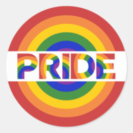 Adesivo Redondo Orgulho LGBT Psicodélico Arco-Íris Geométrico Bull