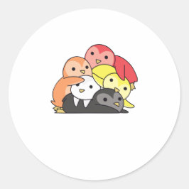 Adesivo Redondo Orgulho Lgbtq Cute Penguin