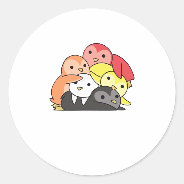 Adesivo Redondo Orgulho Lgbtq Cute Penguin (Frente)