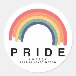 ADESIVO REDONDO ORGULHO LGBTQ IGUALDADE DE DIREITO
