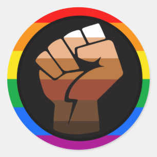 Adesivo Redondo ORGULHO LGBTQ (Orgulho de Punição POC)