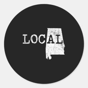 Adesivo Redondo Orgulho Local do Alabama Levantou Homens Mulheres 