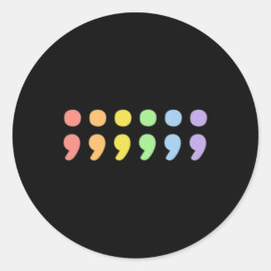 Adesivo Redondo Orgulho Mental Semicolon Lgbtqia+ Lgbt Pastel
