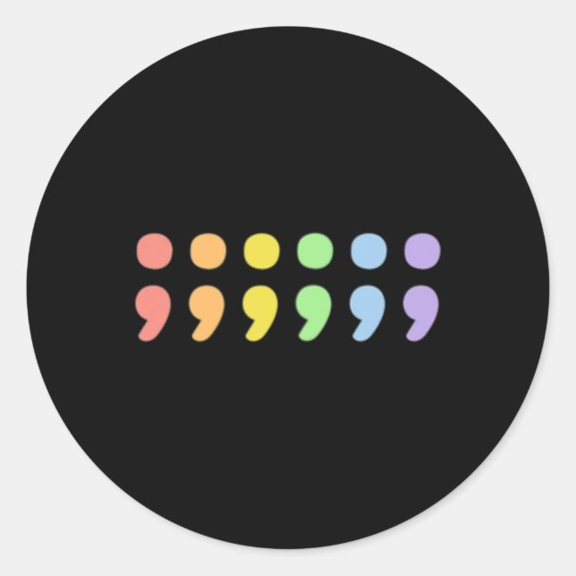 Adesivo Redondo Orgulho Mental Semicolon Lgbtqia+ Lgbt Pastel (Frente)