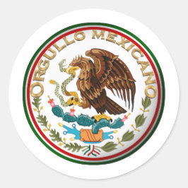 Adesivo Redondo Orgulho Mexicano (Águia da Bandeira Mexicana)