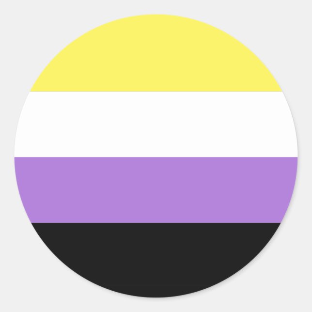 Adesivo Redondo Orgulho Não-Binário (Frente)