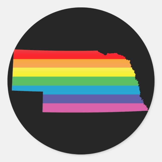 Adesivo Redondo orgulho nebraska. (Frente)