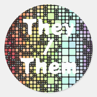 Adesivo Redondo Orgulho Neurogênico de Groovy Geométrico