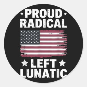Adesivo Redondo Orgulho Radical Esquerdo Lunático