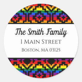 Adesivo Redondo Orgulho Rainbow LGBTQ Endereço Geométrico de Devol