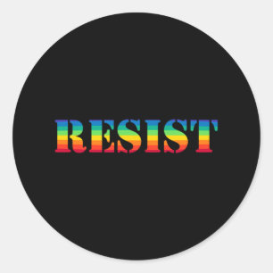 Adesivo Redondo Orgulho Resistente - Resistência ao Arco-Íris Vint