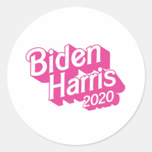 Adesivo Redondo Orgulho Rosa Biden Harris 2020