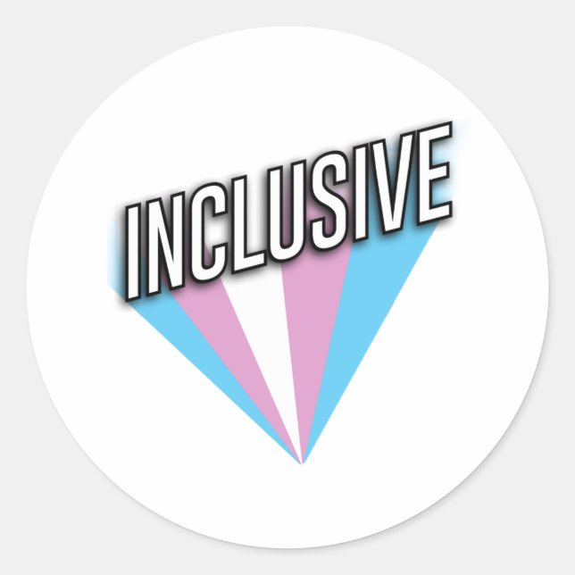 Adesivo Redondo Orgulho Trans Explode - Inclusivo (Frente)