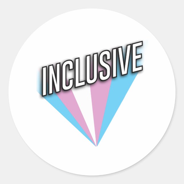 Adesivo Redondo Orgulho Trans Explode - Inclusivo (Frente)