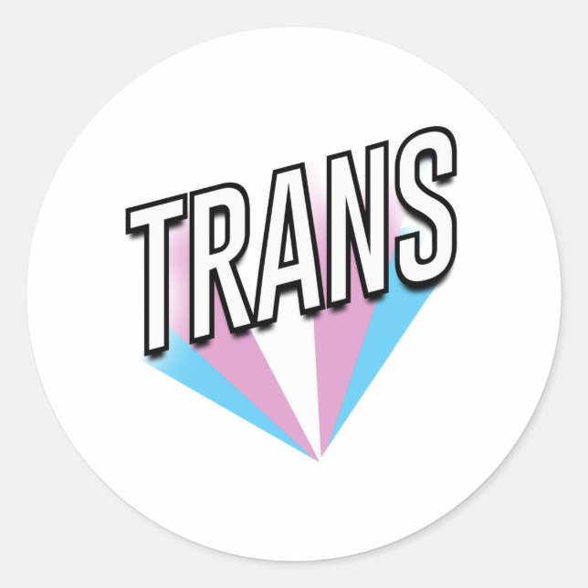 Adesivo Redondo Orgulho Trans Explode Trans (Frente)