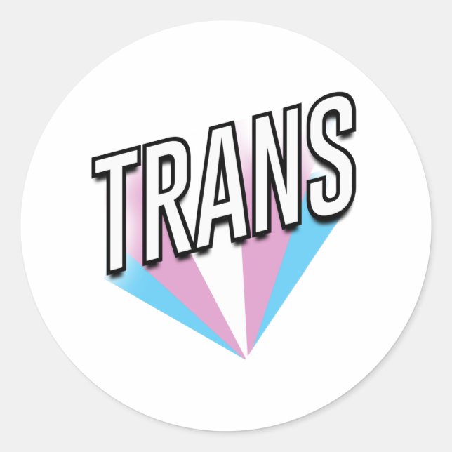 Adesivo Redondo Orgulho Trans Explode Trans (Frente)