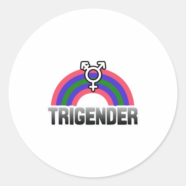 Adesivo Redondo Orgulho Trigênero (Frente)