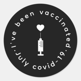 Adesivo Redondo Orgulho Vacinado Design Moderno do Coração